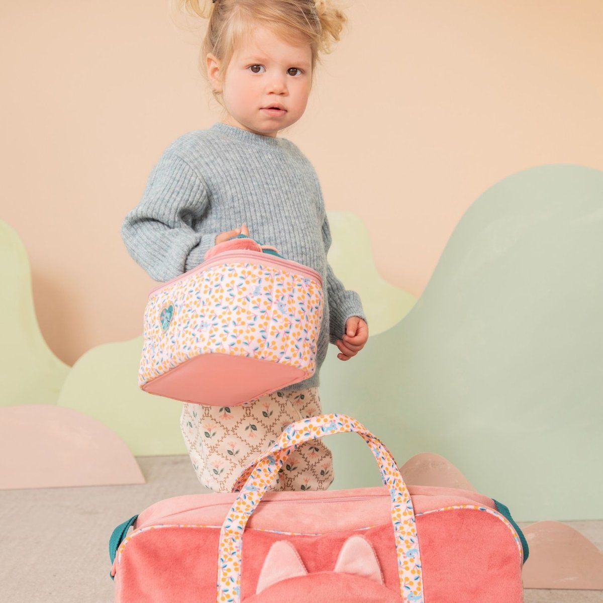 Sac week-end rose, bleu, jaune, LILLIPUTIENS