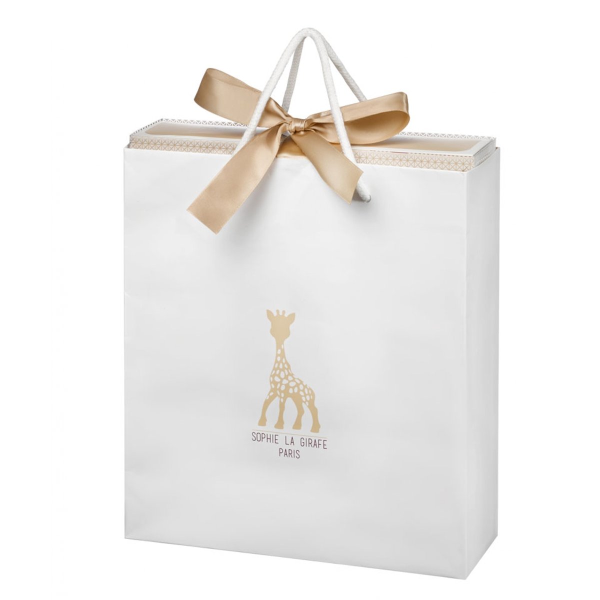 Coffret cadeau hochet ecru, marron, SOPHIE LA GIRAFE