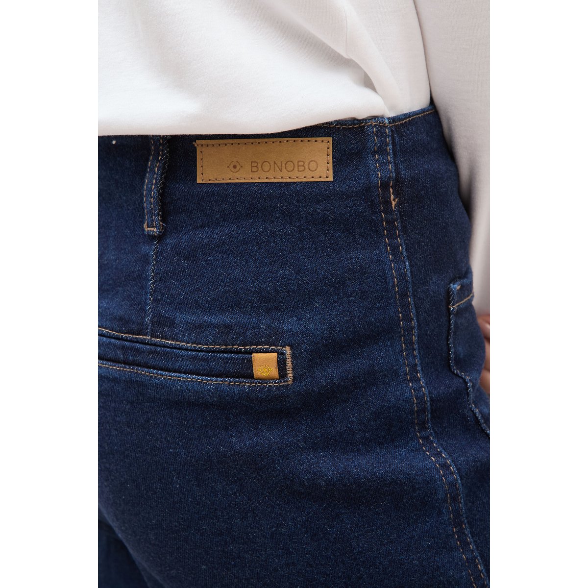 Jeans wide large taille haute denim brut rinse, BONOBO