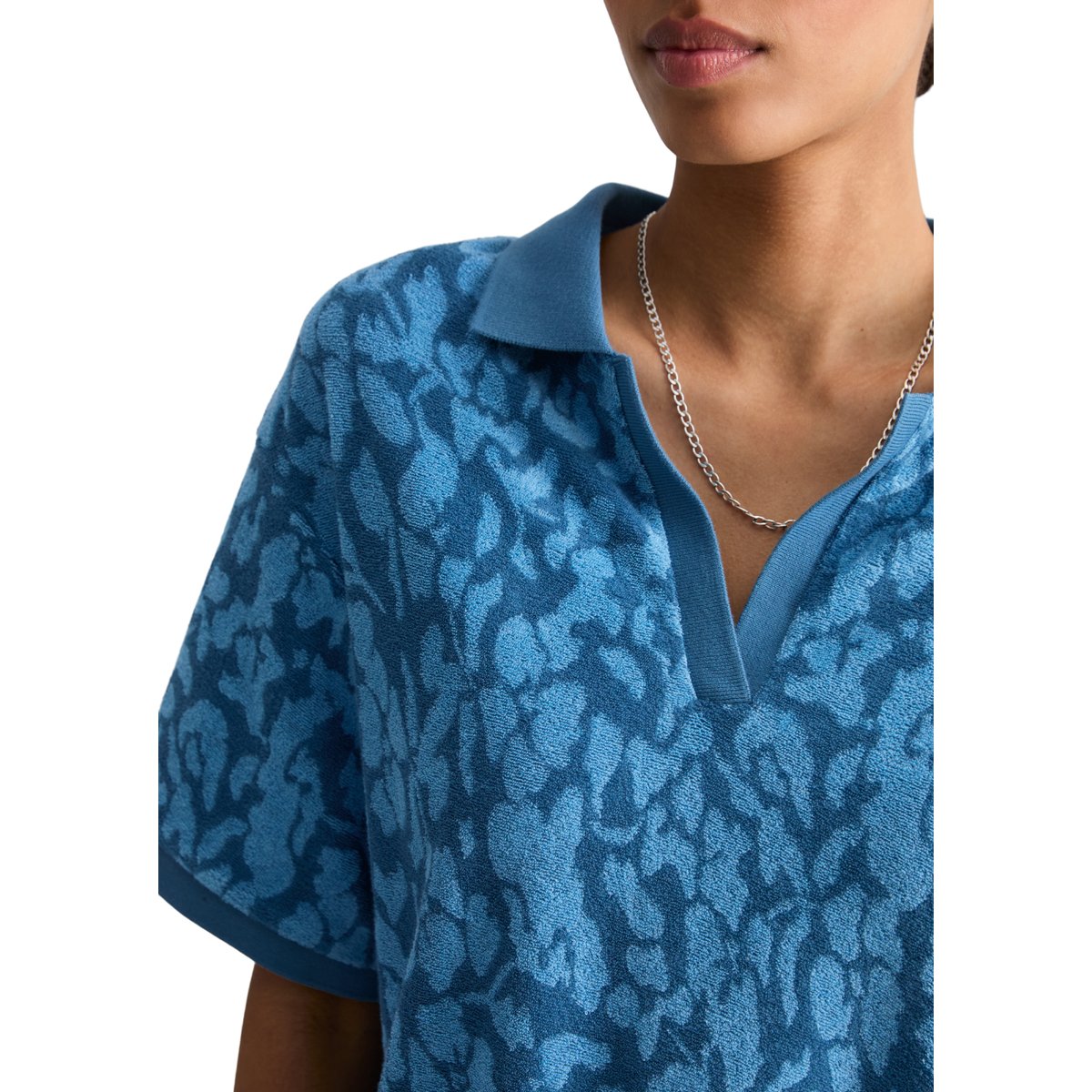 Robe en éponge regular en coton organique bleu, MARC O’POLO DENIM