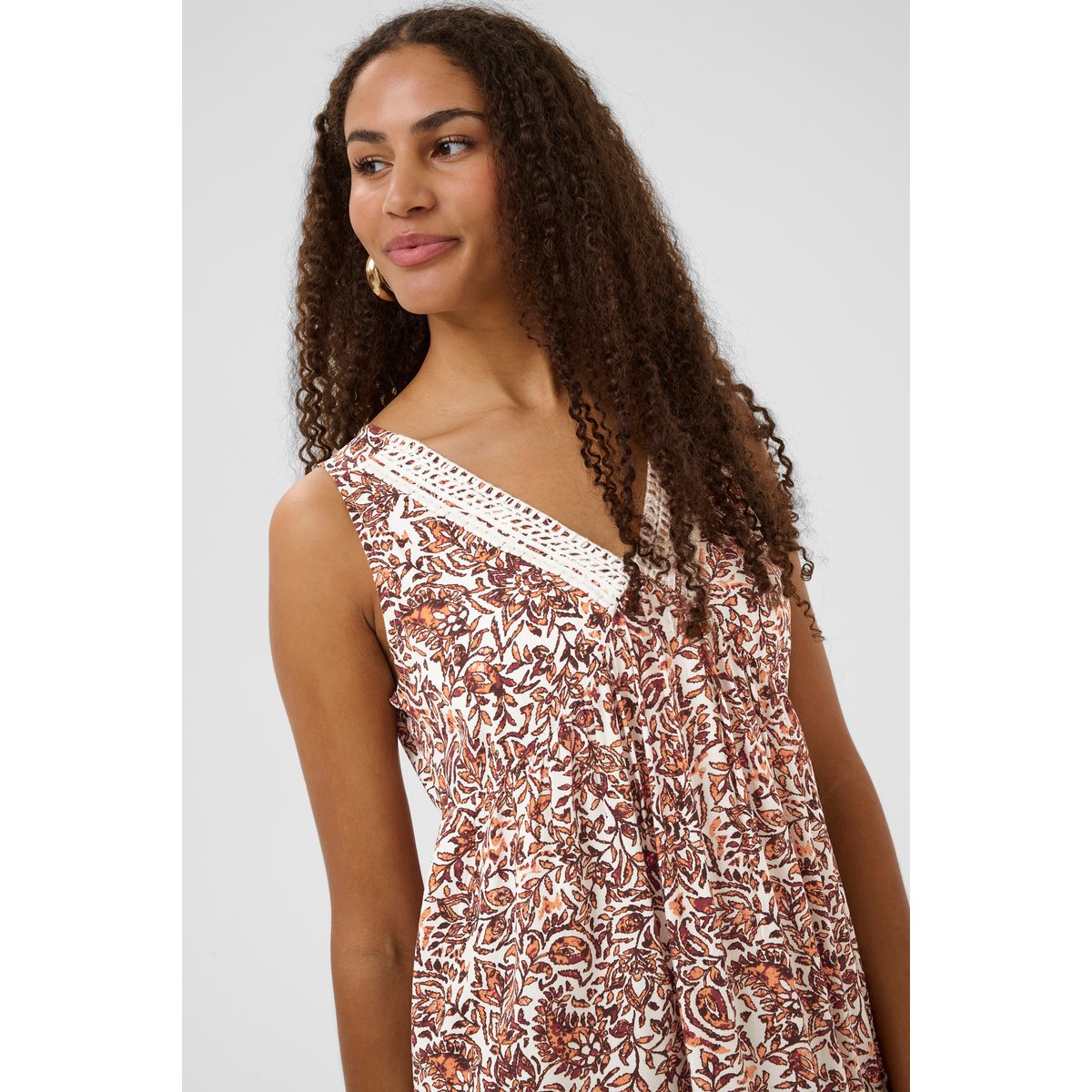 Robe orange saraza flower, CREAM