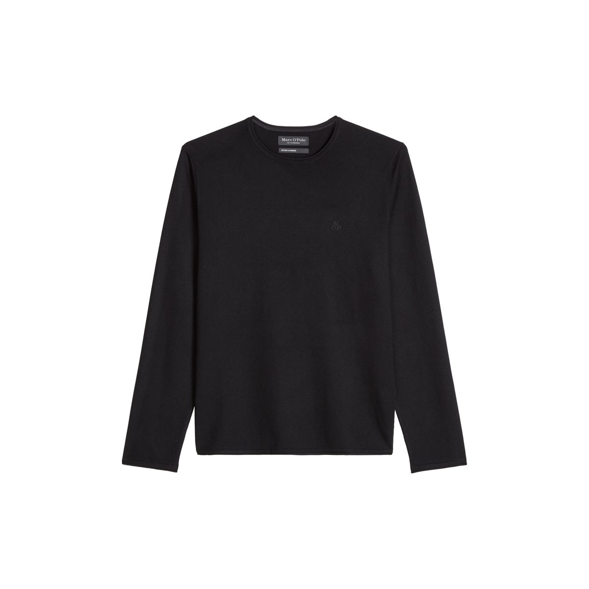 Pull-over regular en mélange de coton et de cachemire bio noir, MARC O'POLO