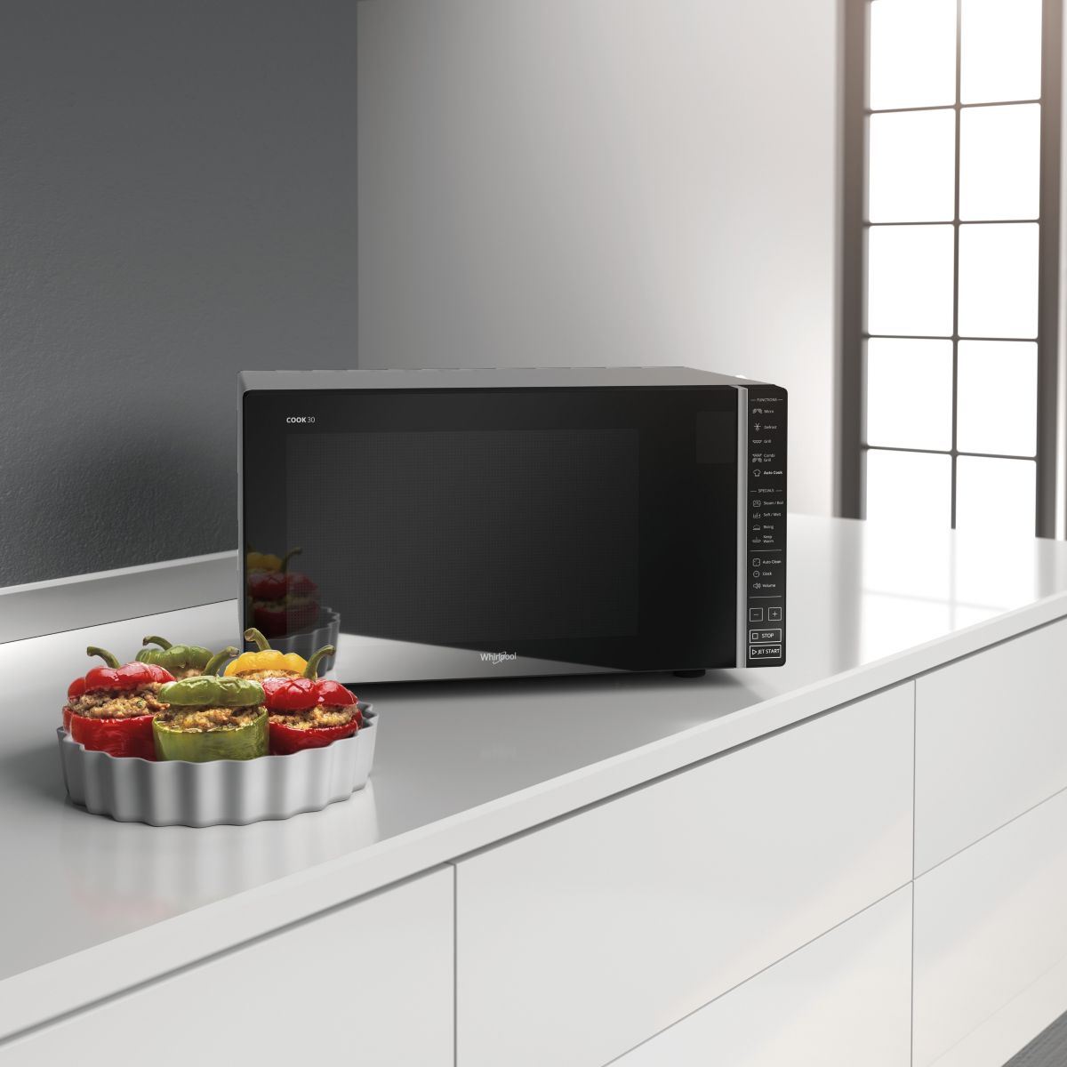 Micro ondes grill MWP303SB silver, WHIRLPOOL