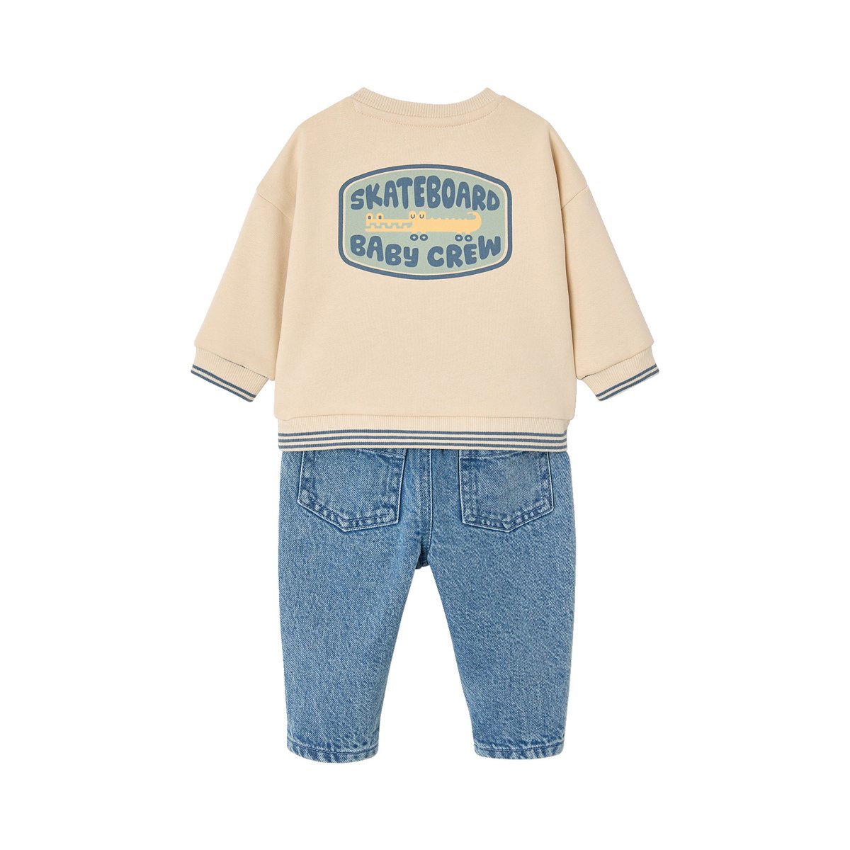Ensemble sweat et jean vanille, VERTBAUDET