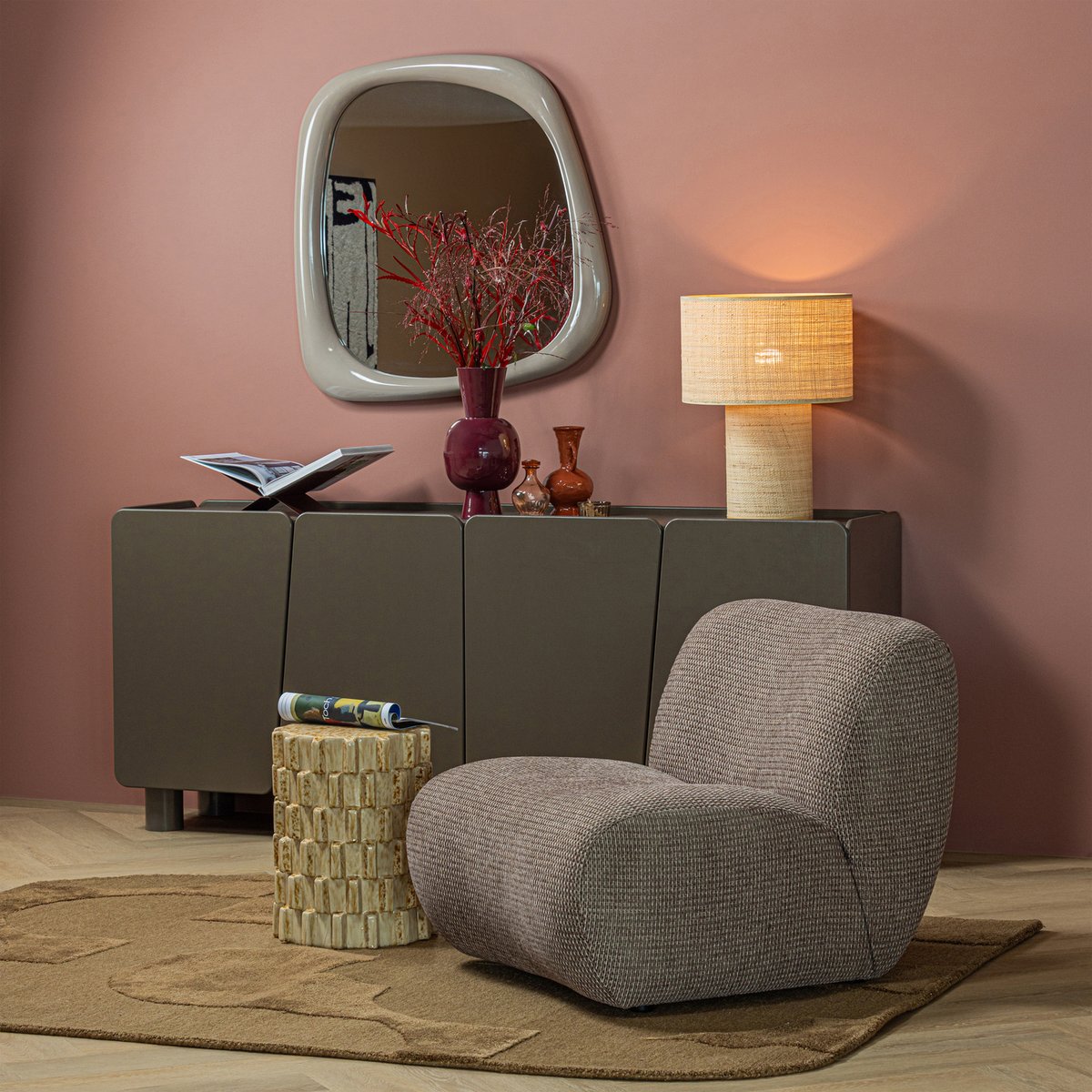 Table d'appoint en keramik AXU sable, WOOOD