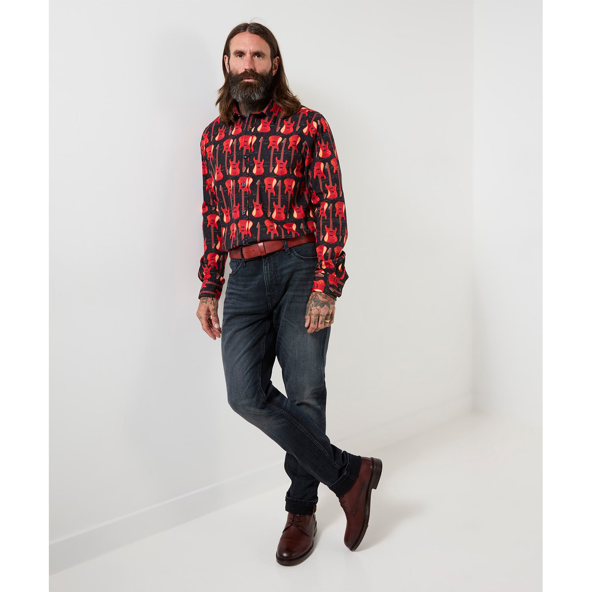 Chemise Chic à Double Col Distinction noir, JOE BROWNS