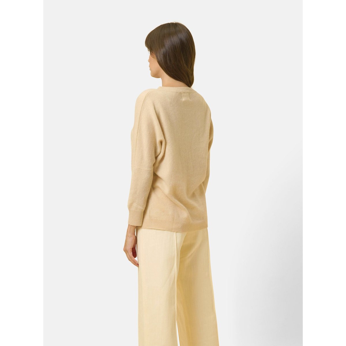 Pull Chauve Souris Sable Rebecca beige, JUST CASHMERE