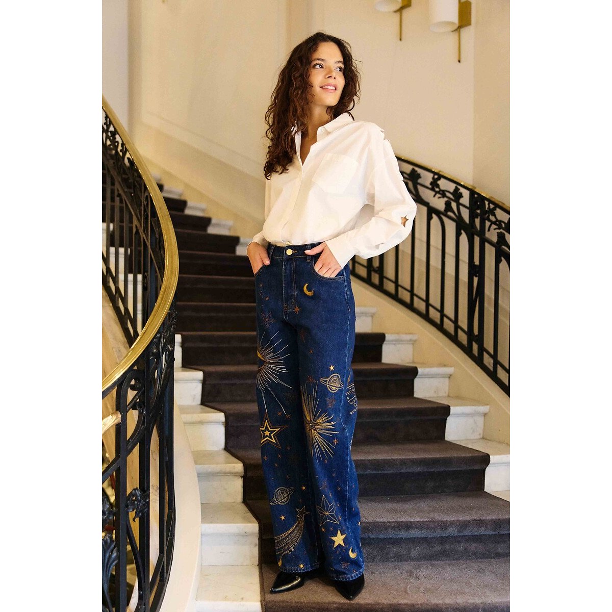 Chemise manches longues à étoiles ajourées, CHELSY ecru, LA PETITE ETOILE