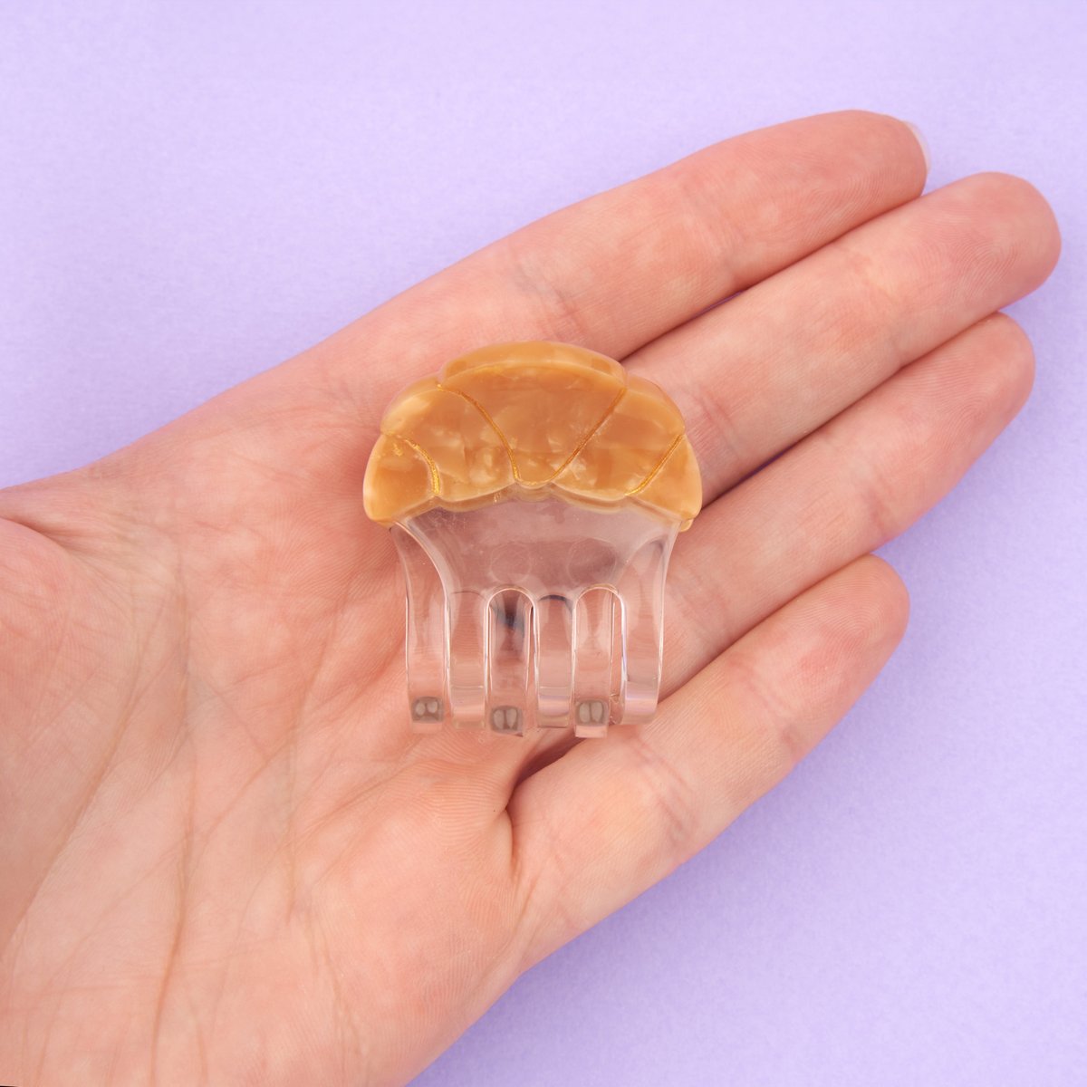 Mini pince à cheveux CROISSANT beige, COUCOU SUZETTE
