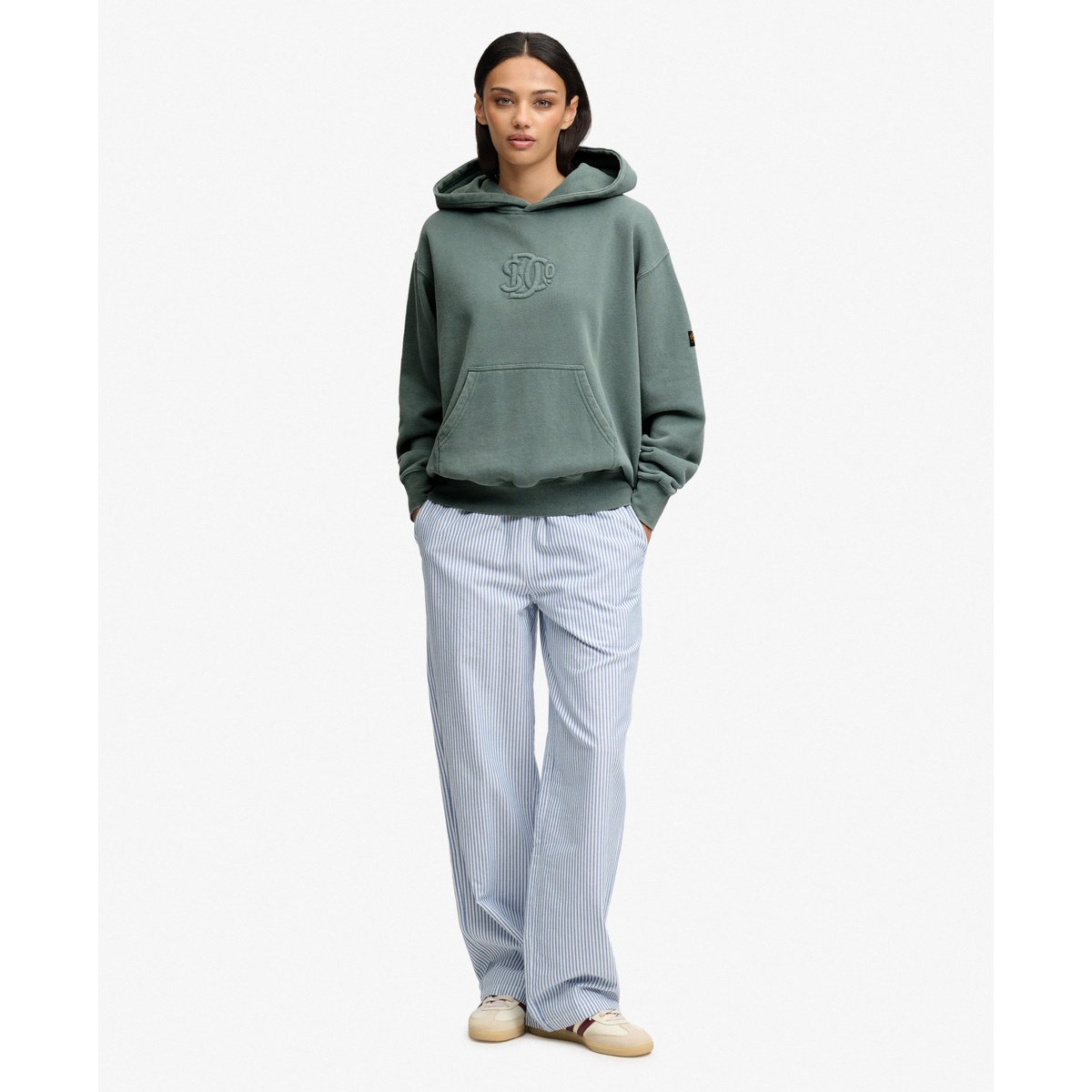 Sweat à capuche SD&Co Monogram Coupe Décontractée vert drius, SUPERDRY