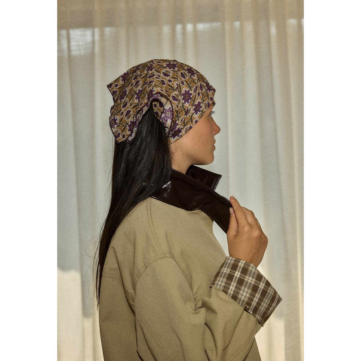 Petit foulard en voile de coton, BIJOU bijou topaze, GABRIELLE PARIS