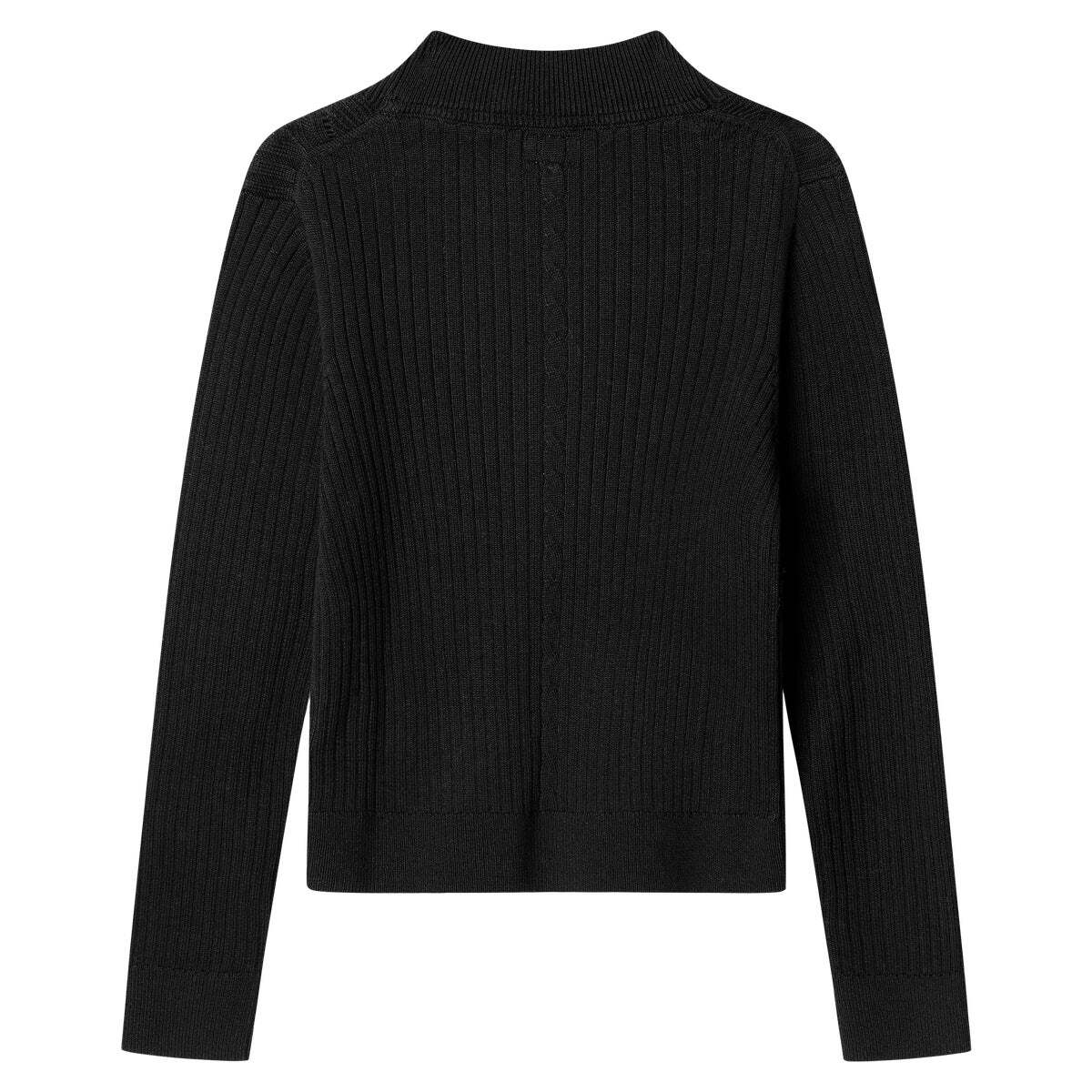 Pull À Col Perkins Côtelé noir, PEPE JEANS