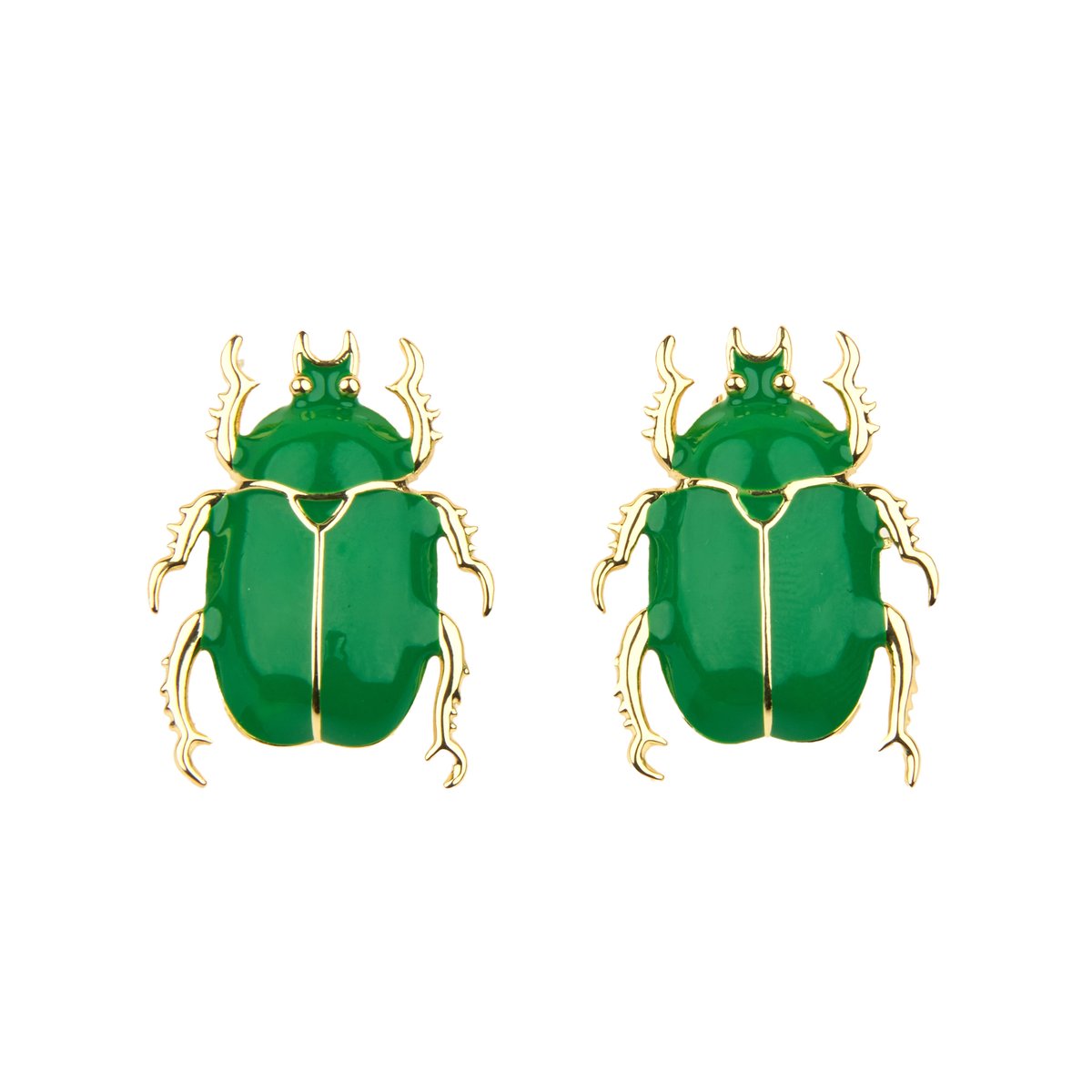 Boucles d'oreilles SCARABÉE vert, COUCOU SUZETTE