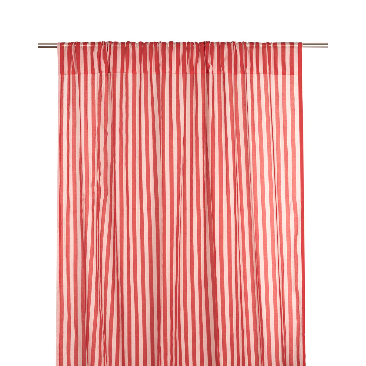 Rideau en voile de coton Wendy red stripes, NOBODINOZ