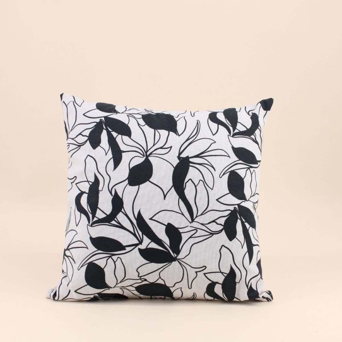 Coussin fleuri 40x40cm blanc, ORNAMI