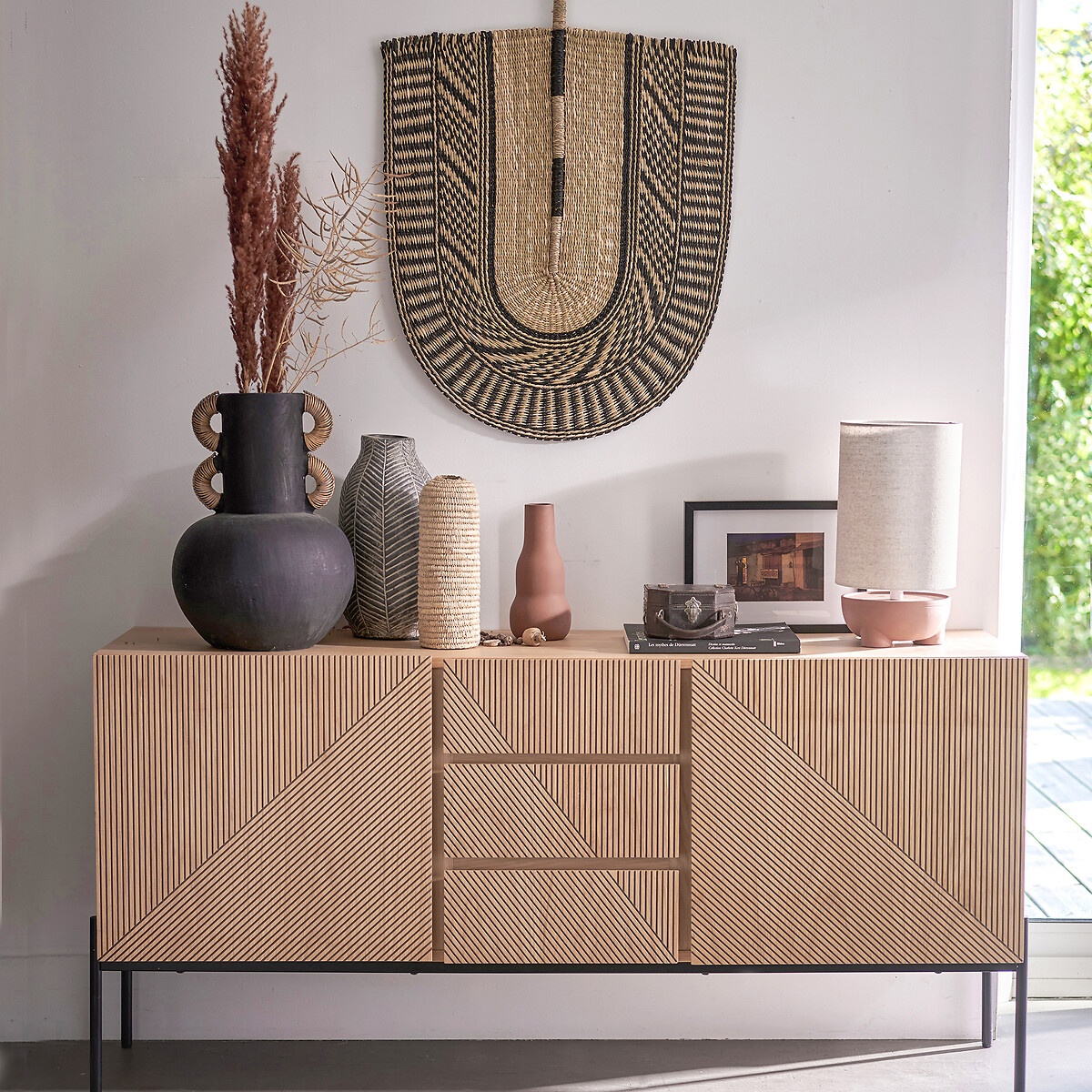 Buffet vintage, 2 portes, 3 tiroirs, Lodge chêne, LA REDOUTE INTERIEURS
