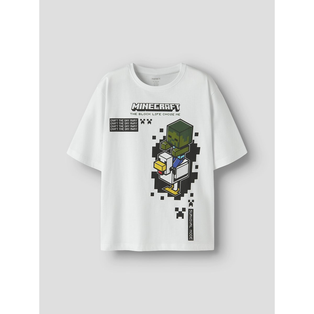 Camiseta de manga corta MINECRAFT blanco, NAME IT