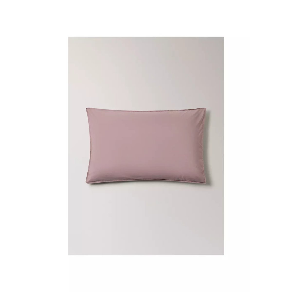 Deux taies d'oreiller double surpiqûre 300 fils coton 50x75 cm rose pâle, MANGO HOME