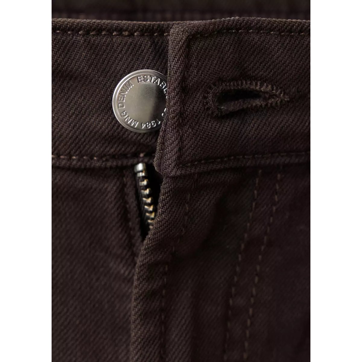 Jean taille haute wideleg chocolat, MANGO