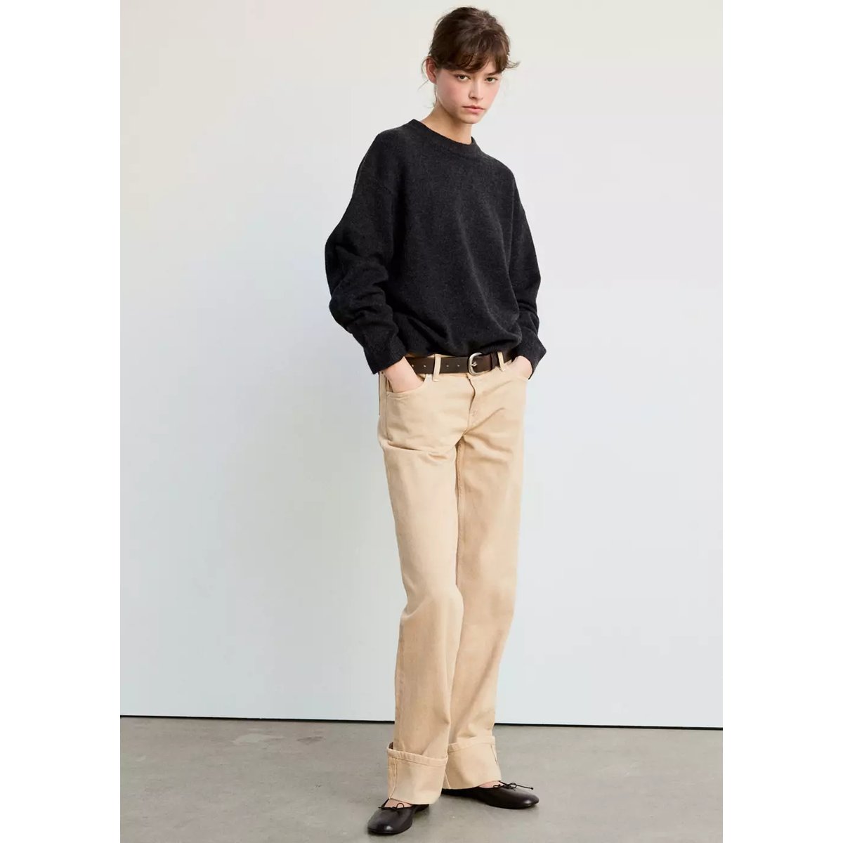 Jean droit taille basse sable, MANGO