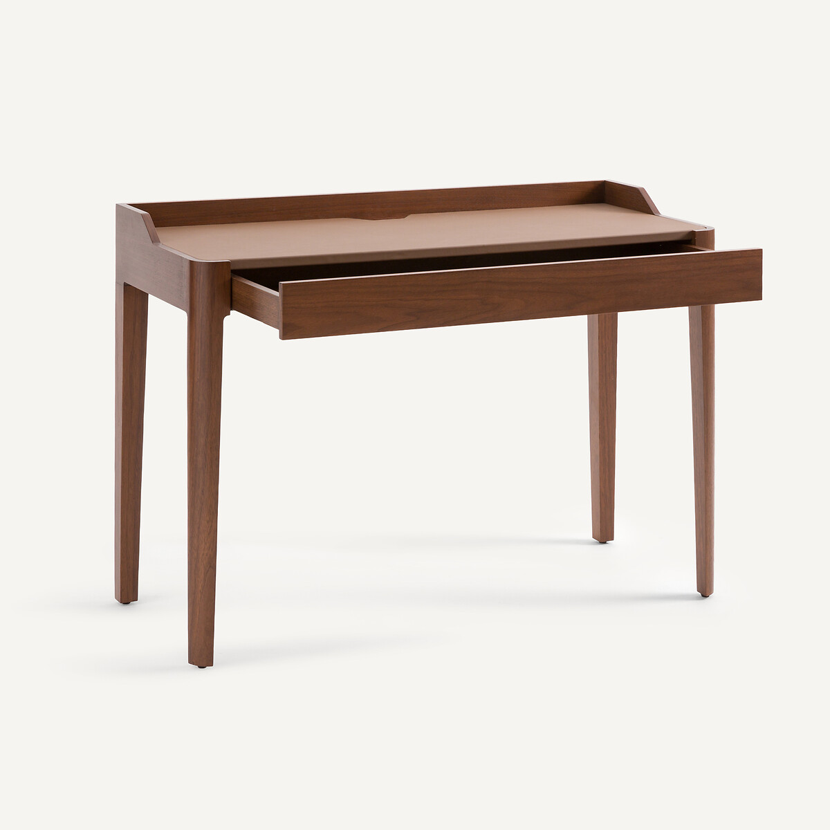 Bureau plaqué noyer et cuir, JUNIUS noyer, EMMANUEL GALLINA X AM.PM
