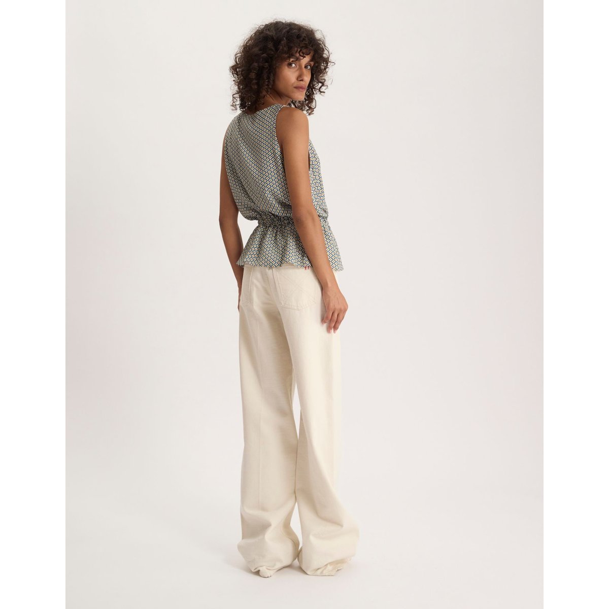 Top Magda en coton bleu, INES DE LA FRESSANGE PARIS