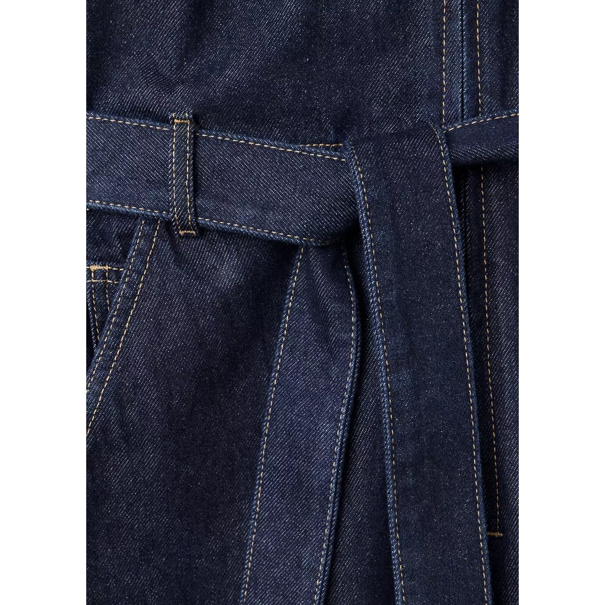 Combinaison jean ceinture bleu, MANGO