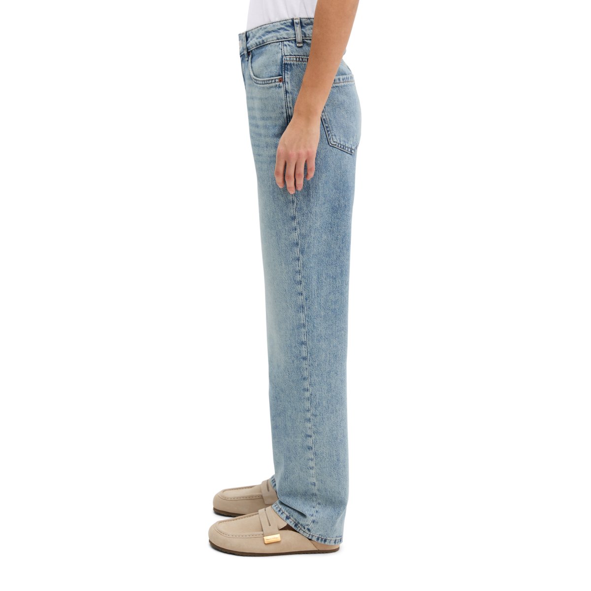 Jeans modèle Elin droit en denim rigide sans élasthanne bleu clair, MARC O'POLO