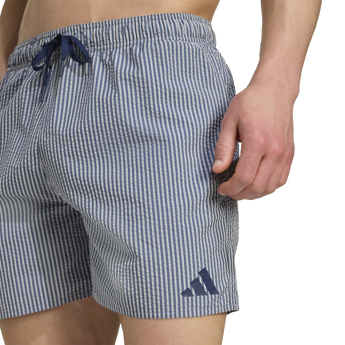 Short de bain seersucker bleu, adidas Performance