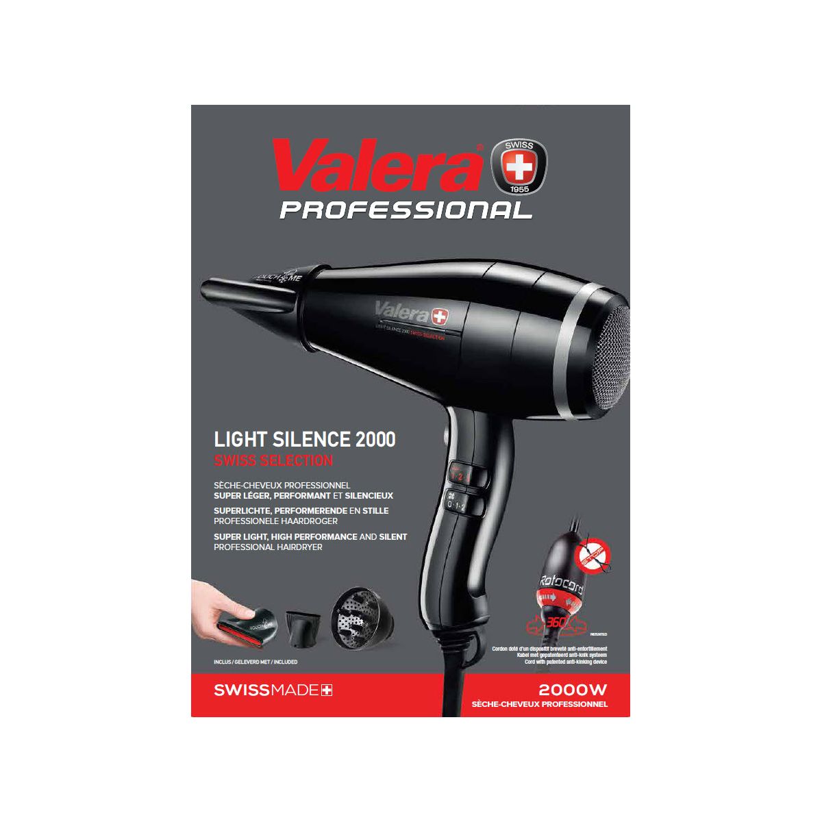 Sèche cheveux Light silence VA LS2000 noir, VALERA