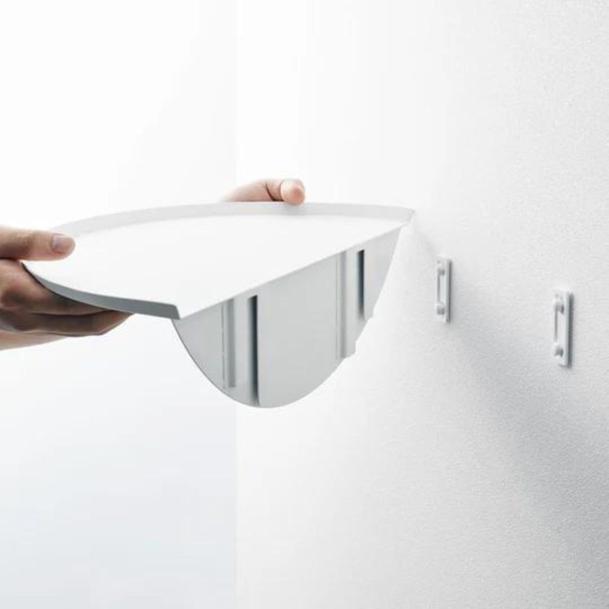 Etagère murale flottante demi-cercle  TOWER blanc, YAMAZAKI