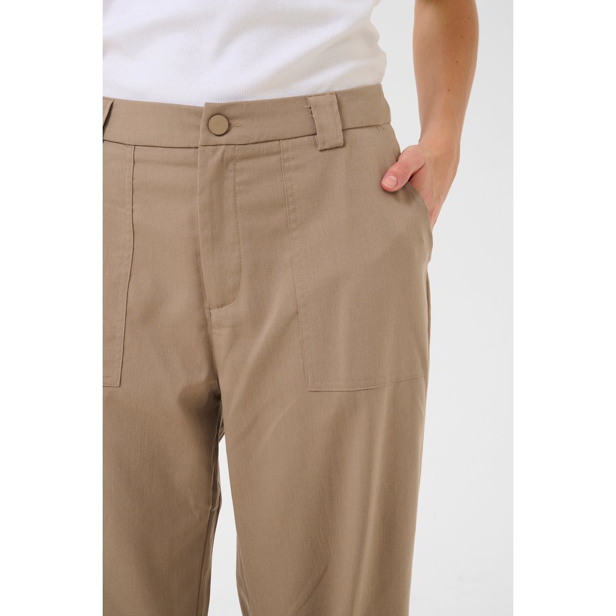 Casual pants beige silver mink, KAFFE