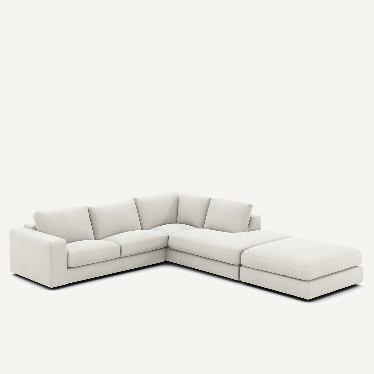 Sofá esquinero de terciopelo de lino, SKANDER albatros, AM.PM