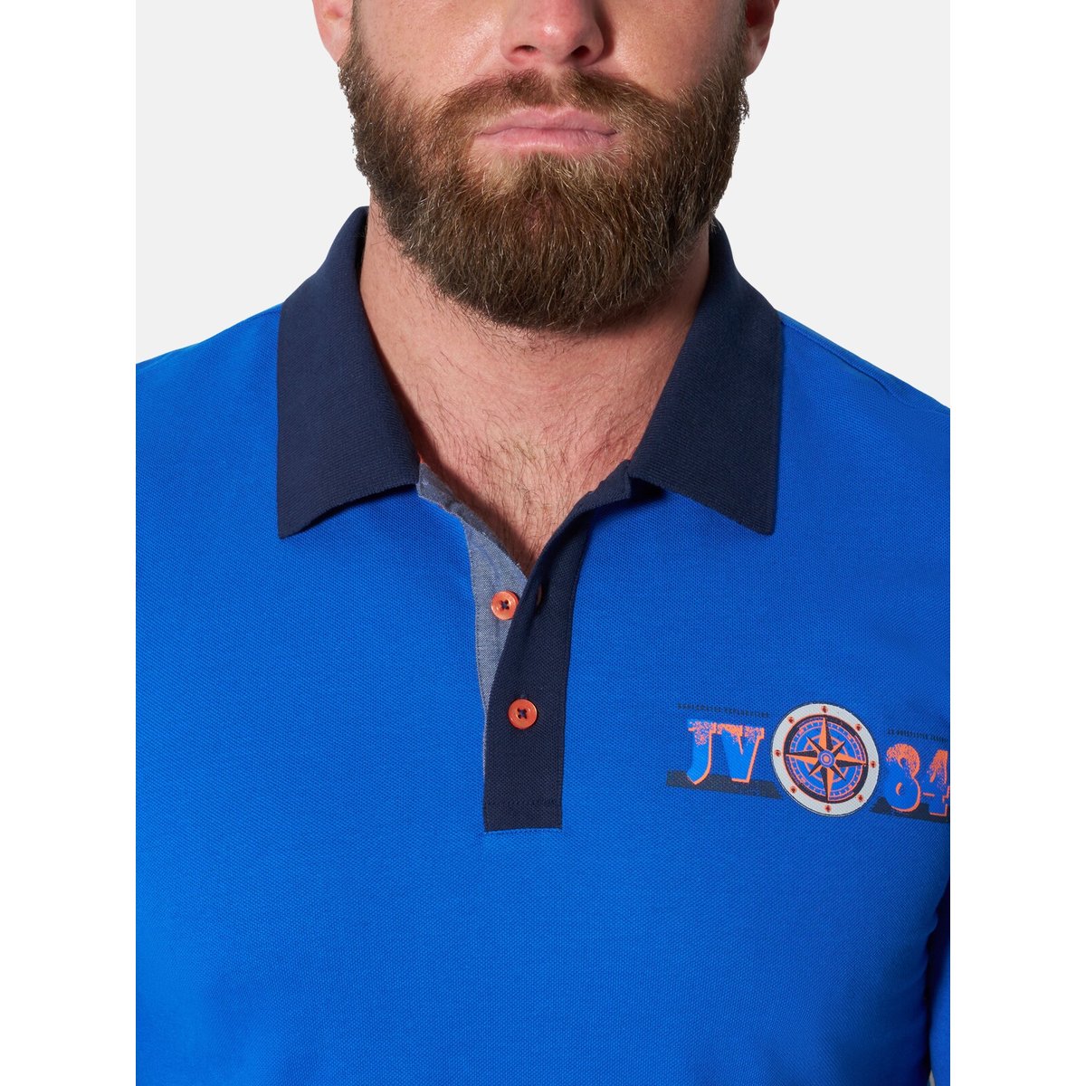Polo à manches longues JONFINN bleu roi, JAN VANDERSTORM