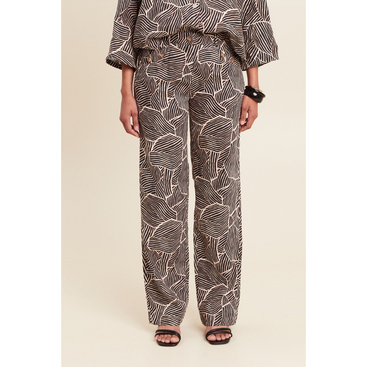 Pantalon flou taille haute noir, BREAL