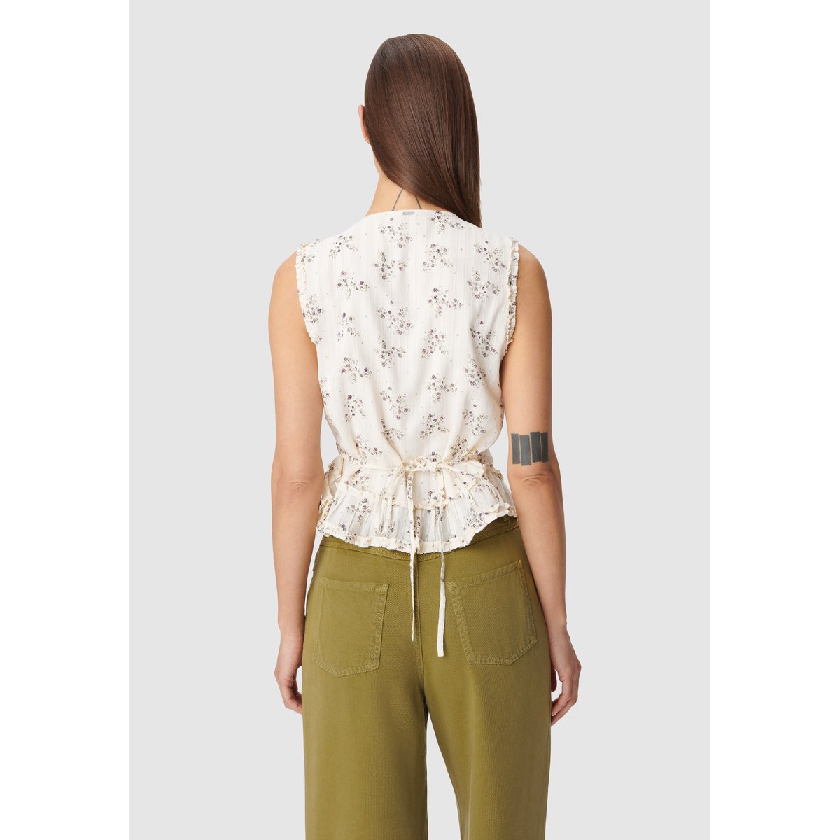 Top imprimé floral blanc cassé, IKKS