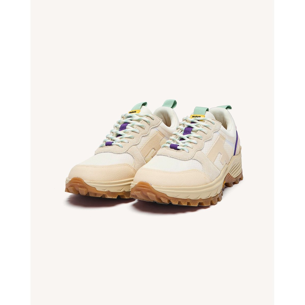 Running tissu suede HAZEL MONSTERA blanc et vert clair, FAGUO