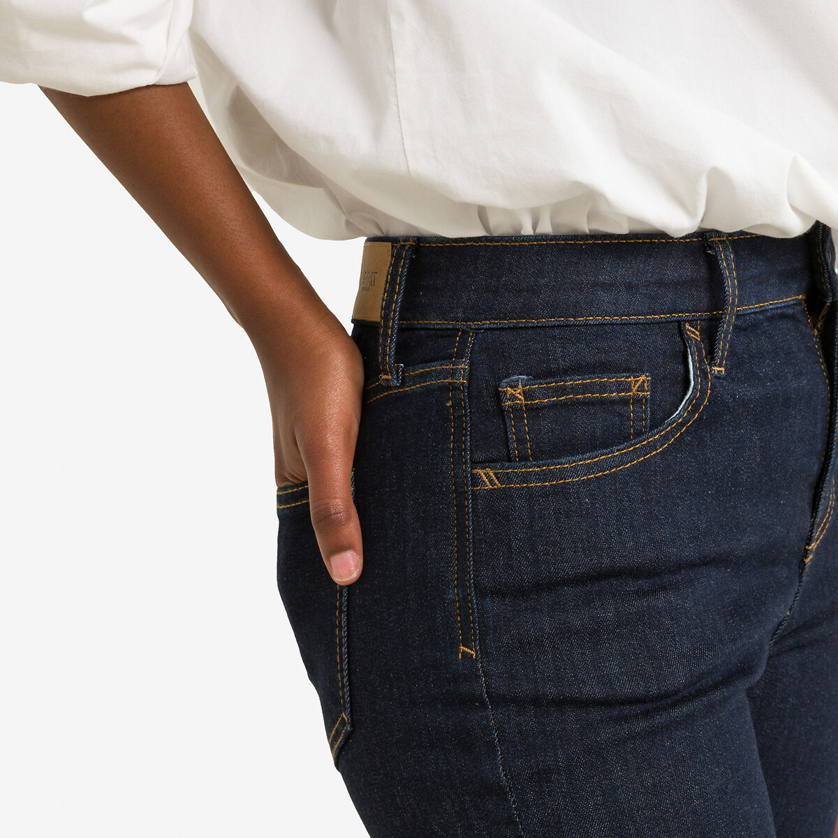 High Waist Skinny Jeans untreated blue, ESPRIT