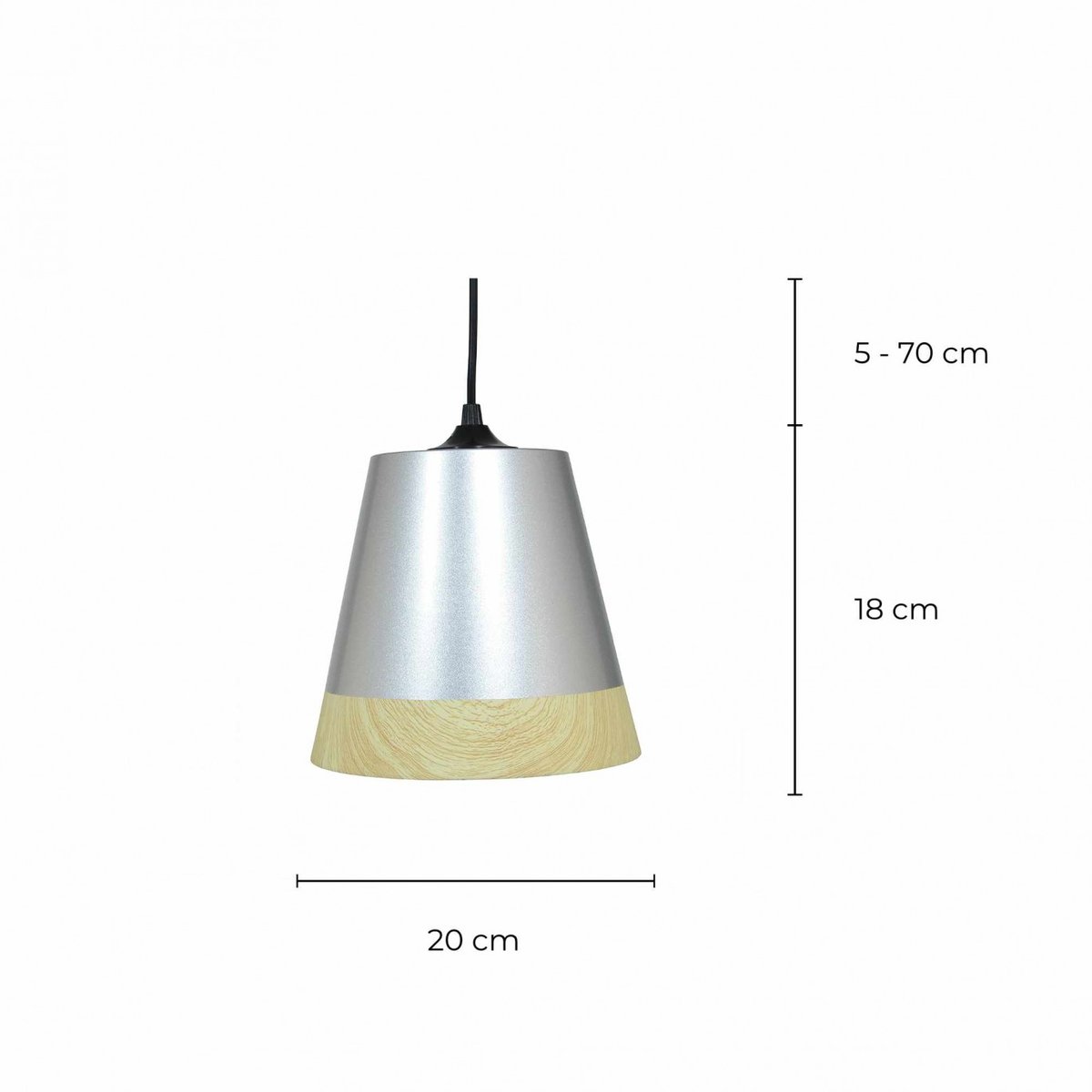 Suspension en métal peint, DANWOOD gris, C-CREATION