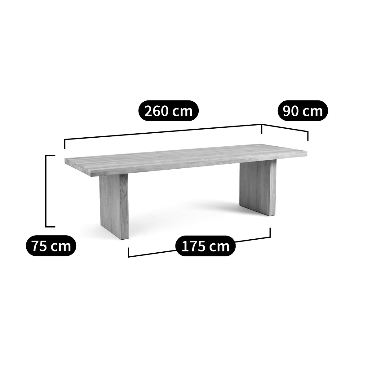 Table à manger, 8 à 10 couverts, en chêne massif, VOVA chêne, LA REDOUTE INTERIEURS