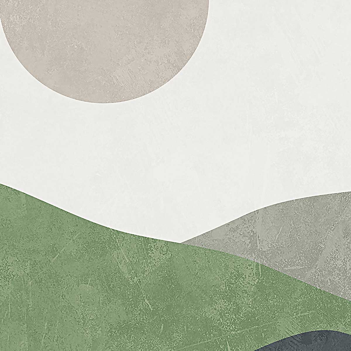 Affiche encadrée paysage abstrait vert affiche + cadre en métal - noir, HEXOA