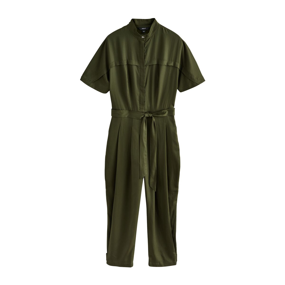 Combi-pantalon à manches courtes/col cheminée vert kaki, NEXT