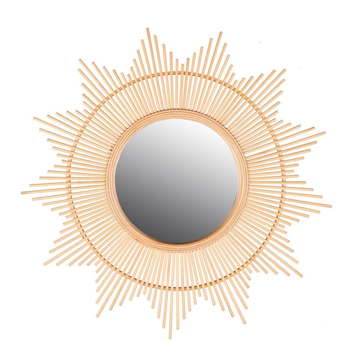 Miroir soleil bambou D60 beige, DECORATIE