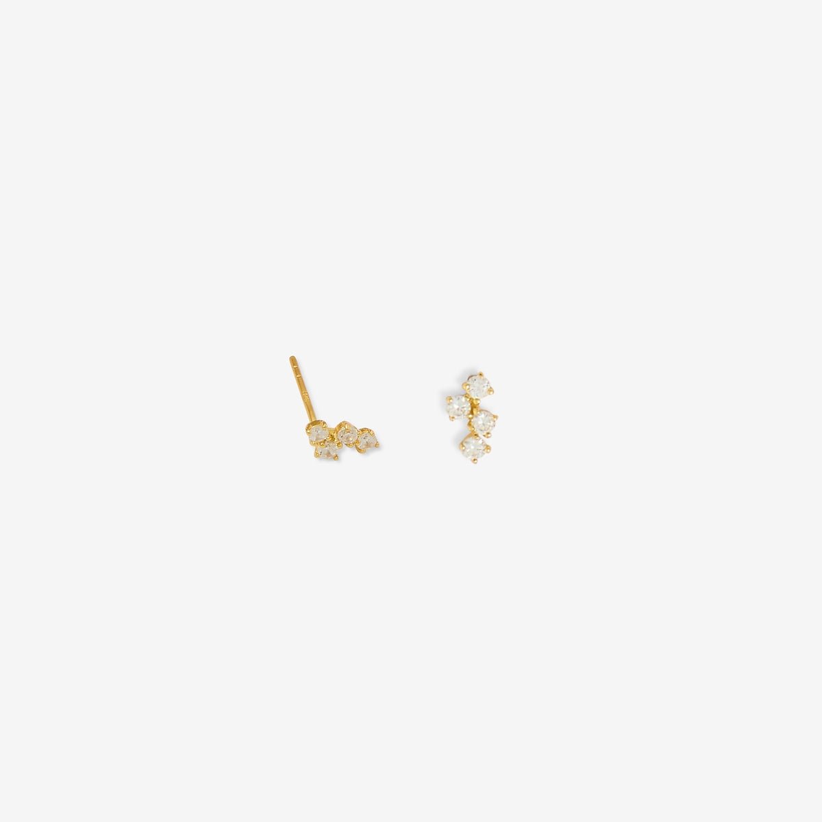 Puces d'oreilles 4 zircon - argent 925 doré doré, BALABOOSTE