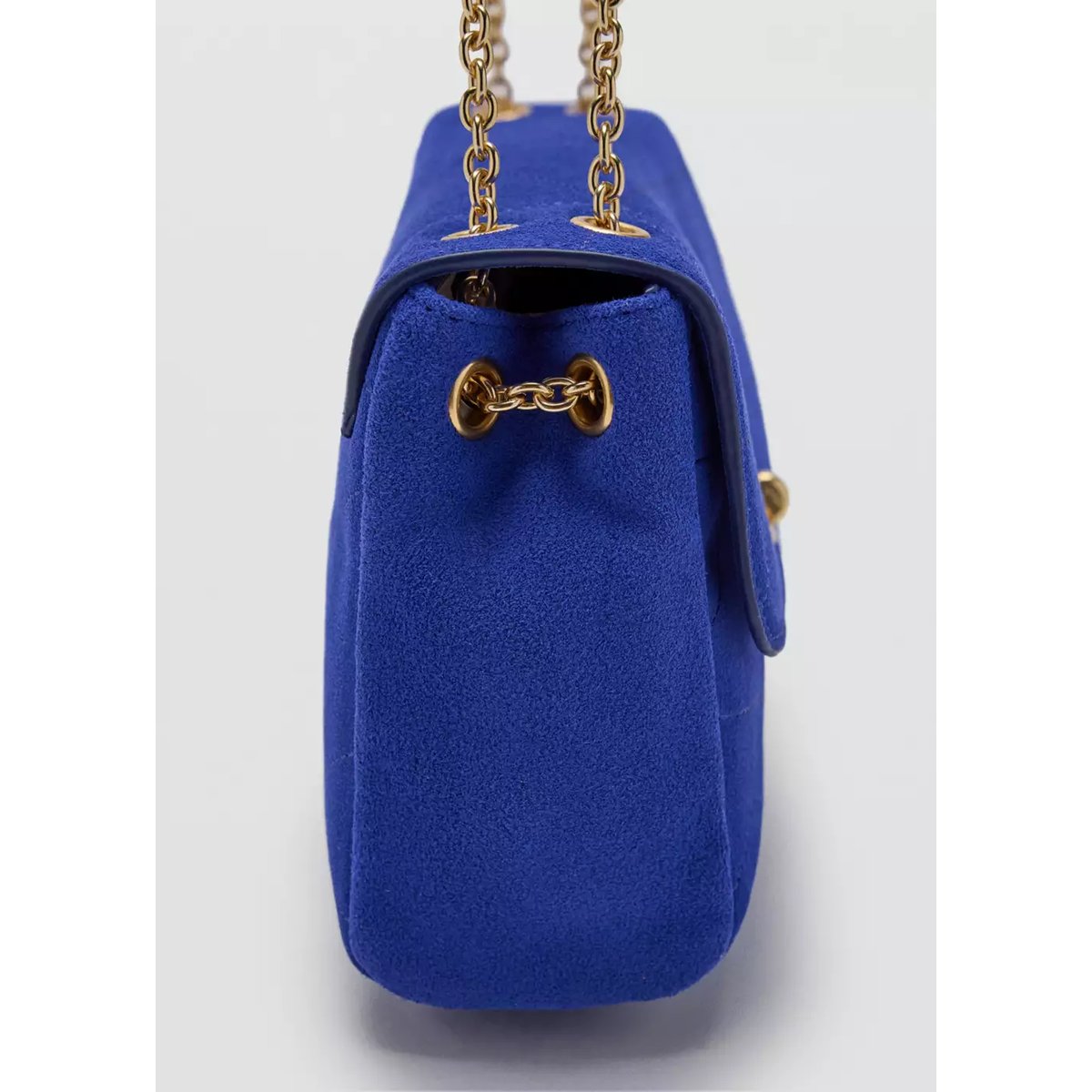 Petit sac à main en cuir à chaîne bleu électrique, MANGO