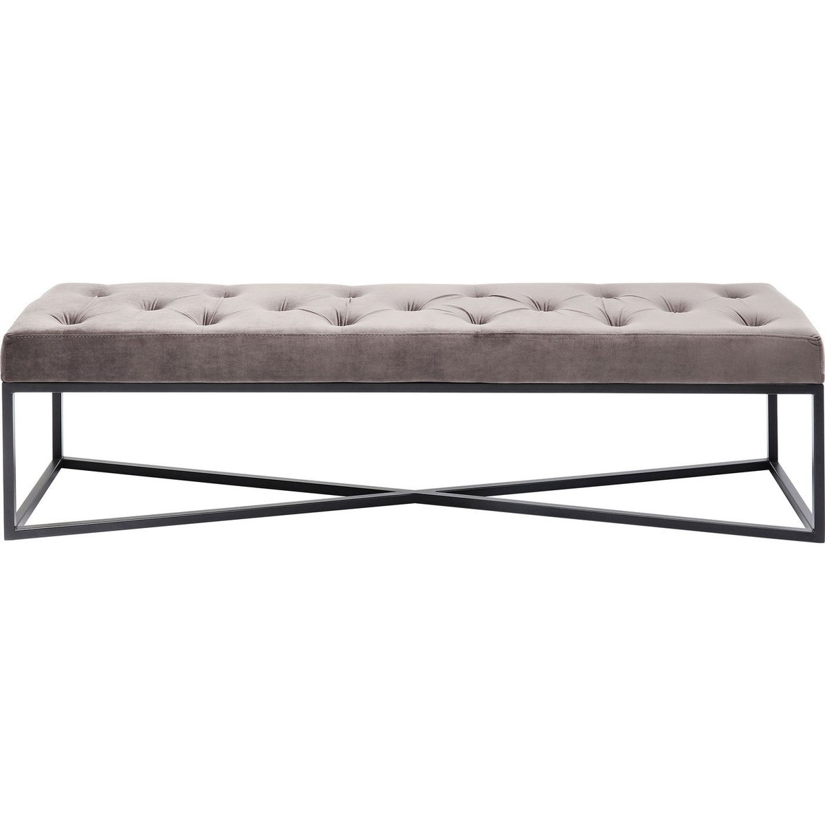 Banc en velours, CROSSOVER gris, KARE DESIGN