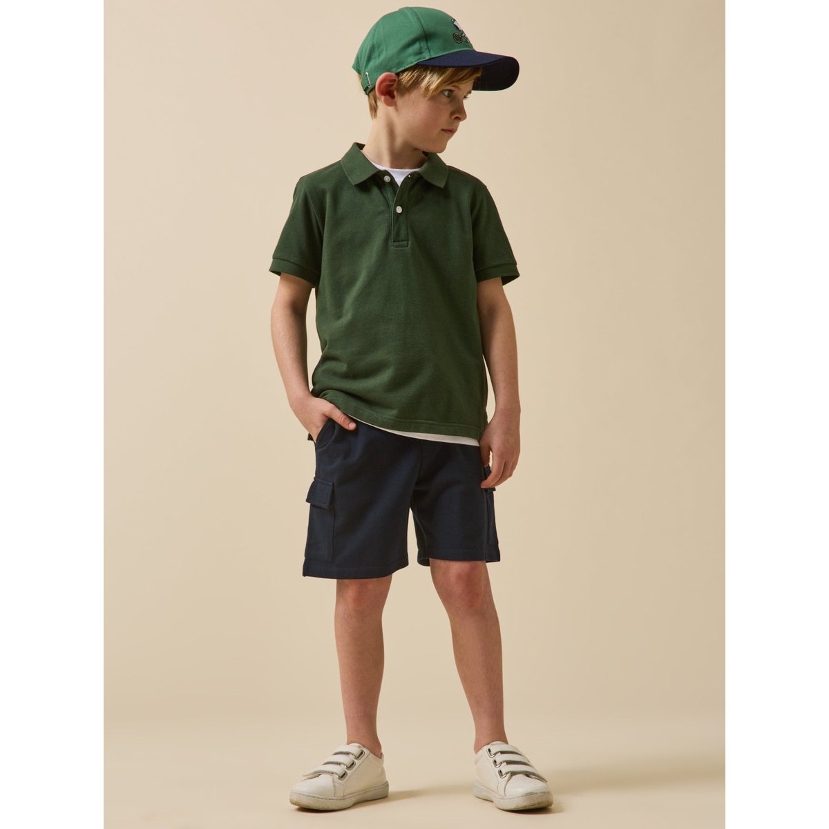 Short en maille piquée  - coton biologique marine, CYRILLUS