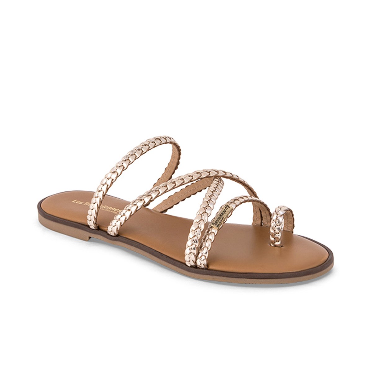 Mules plates en cuir HALFERY or, LES TROPEZIENNES PAR M.BELARBI