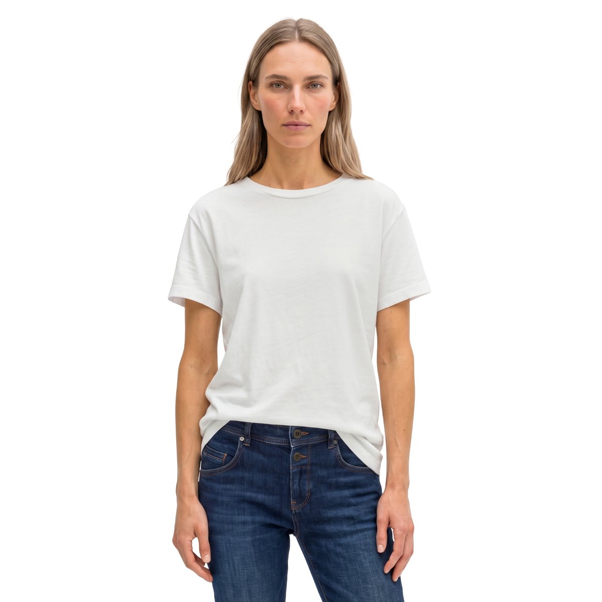 T-shirt ample basique en coton biologique blanc, MARC O'POLO