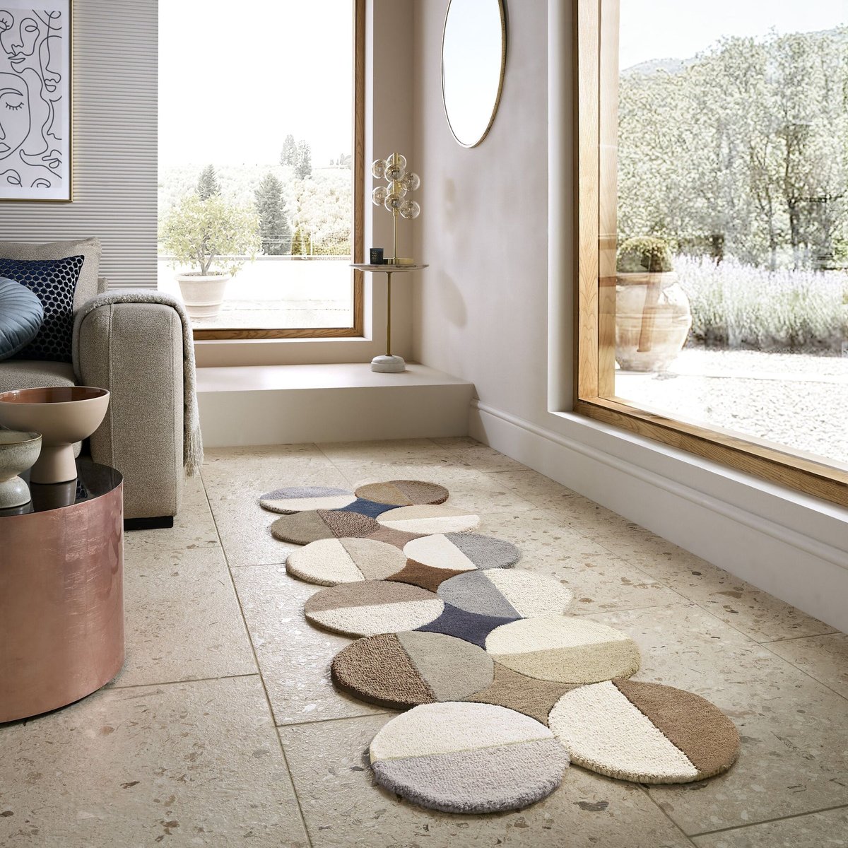 Tapis en laine de couloir MIA ELLIPSE beige, FLAIR RUGS